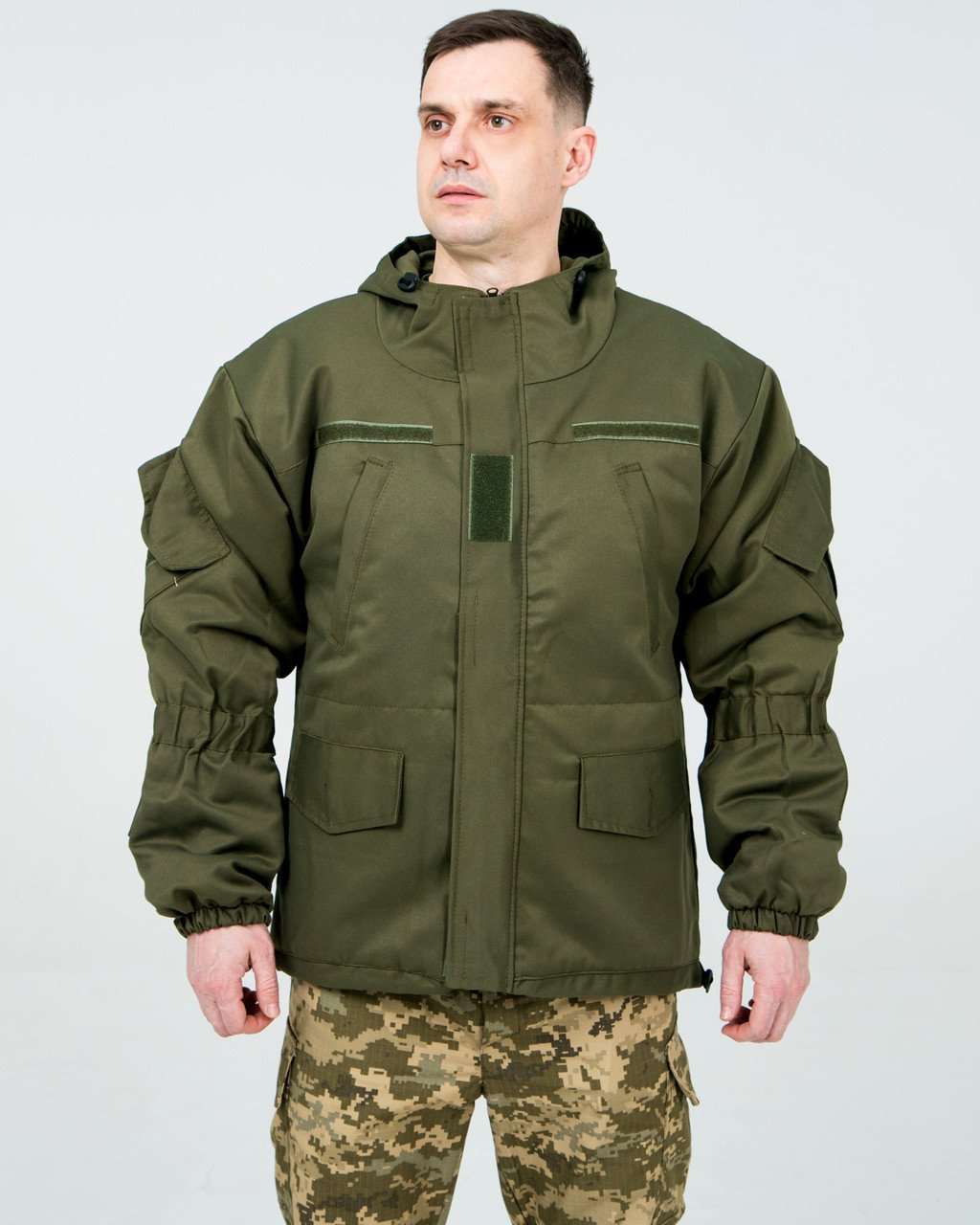 Куртка тактична демісезонна Олива, чоловіча утеплена куртка на стьоганій підкладці