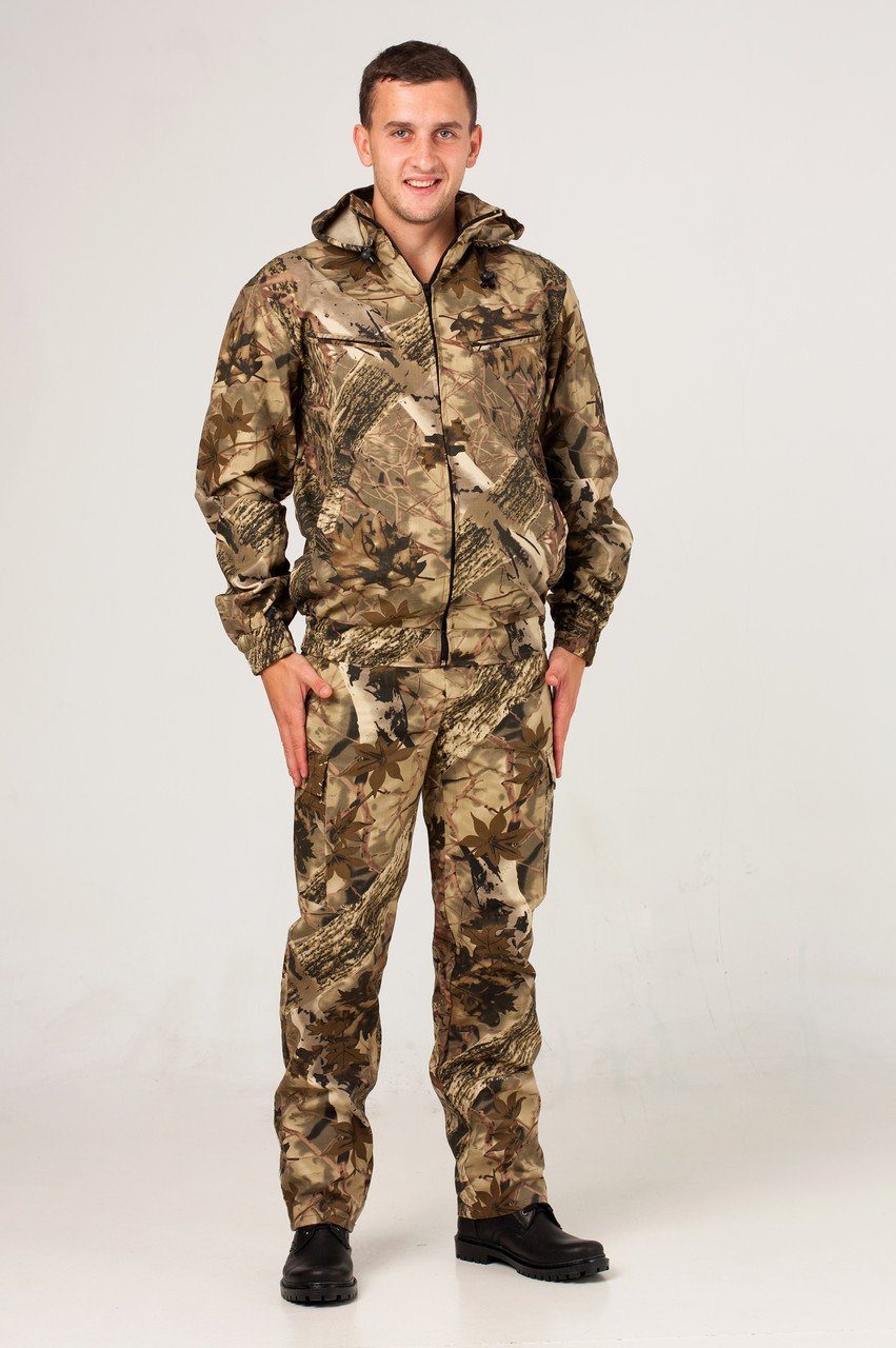 Костюм камуфляжний Осінній клен для полювання та риболовлі, куртка з капюшоном тканина саржа 60 фото
